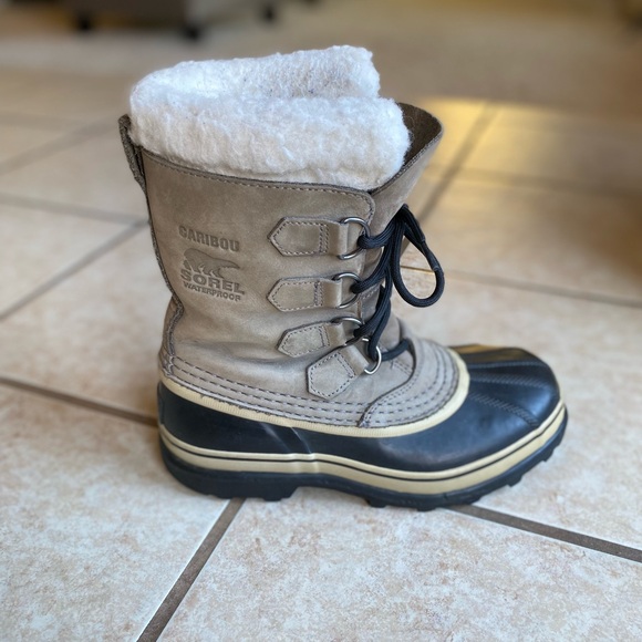 Sorel Caribou waterproof shearling lined snow boots size 7 - Picture 3 of 10